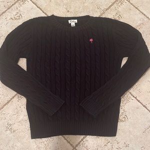 LILLY PULITZER black cable 100% cotton Crew Neck Sweater